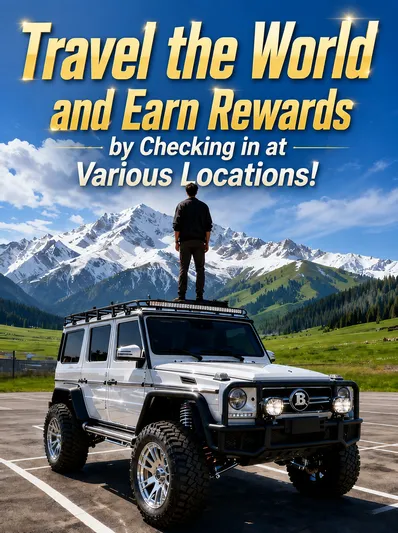 Travel the World and Earn Rewards by Checking in at Various Locations!